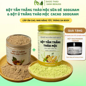 combo 2 hủ thảo mộc cacao và thảo mộc sữa dê