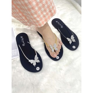 Dép kẹp nữ nơ đính đá IGU,dép xỏ ngón dây mảnh nơ thời trang 3 màu đen,bạc,vàng đủ size.