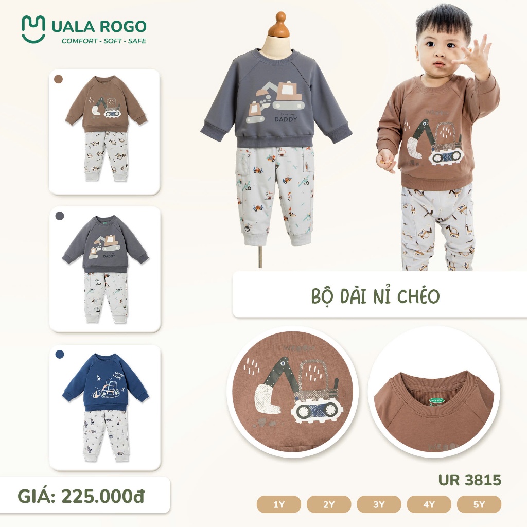 (9-24kg, 1-5Y) Bộ Dài Tay Uala Bé Trai UR2201 UR2272 UR2232 UR3684 UR3094 UR270 UR3894 UR3895