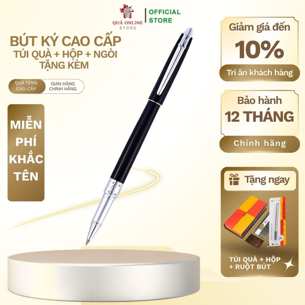 BÚT KÝ PICASSO CAO CẤP HORTA ĐEN BÓNG [MIỄN PHÍ KHẮC TÊN - LOGO] [RẺ VÔ ĐỊCH] BÚT KÝ CAO CẤP