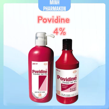 Dung dịch sát khuẩn POVIDINE 4% CHAI ĐỎ , CHAI 500ML/800ML