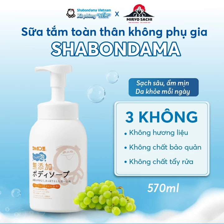 Sữa Tắm Trắng Da Miryo Sachi - Sữa Tắm Dưỡng Ẩm Toàn Thân Xuất Xứ Nhật Bản - Sữa Tắm Thiên Nhiên Chai 570ML