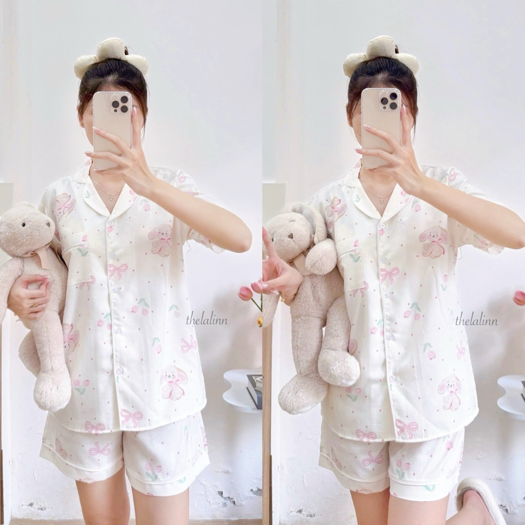 Thỏ nơ hồng nhạt