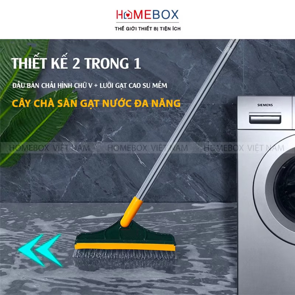(Giảm giá 60%)3375 Cây chà sàn nhà tắm đa năng 2 trong 1, Chổi cọ sàn và gạt nước phòng tắm nhà vệ sinh lau kính tiện dụ