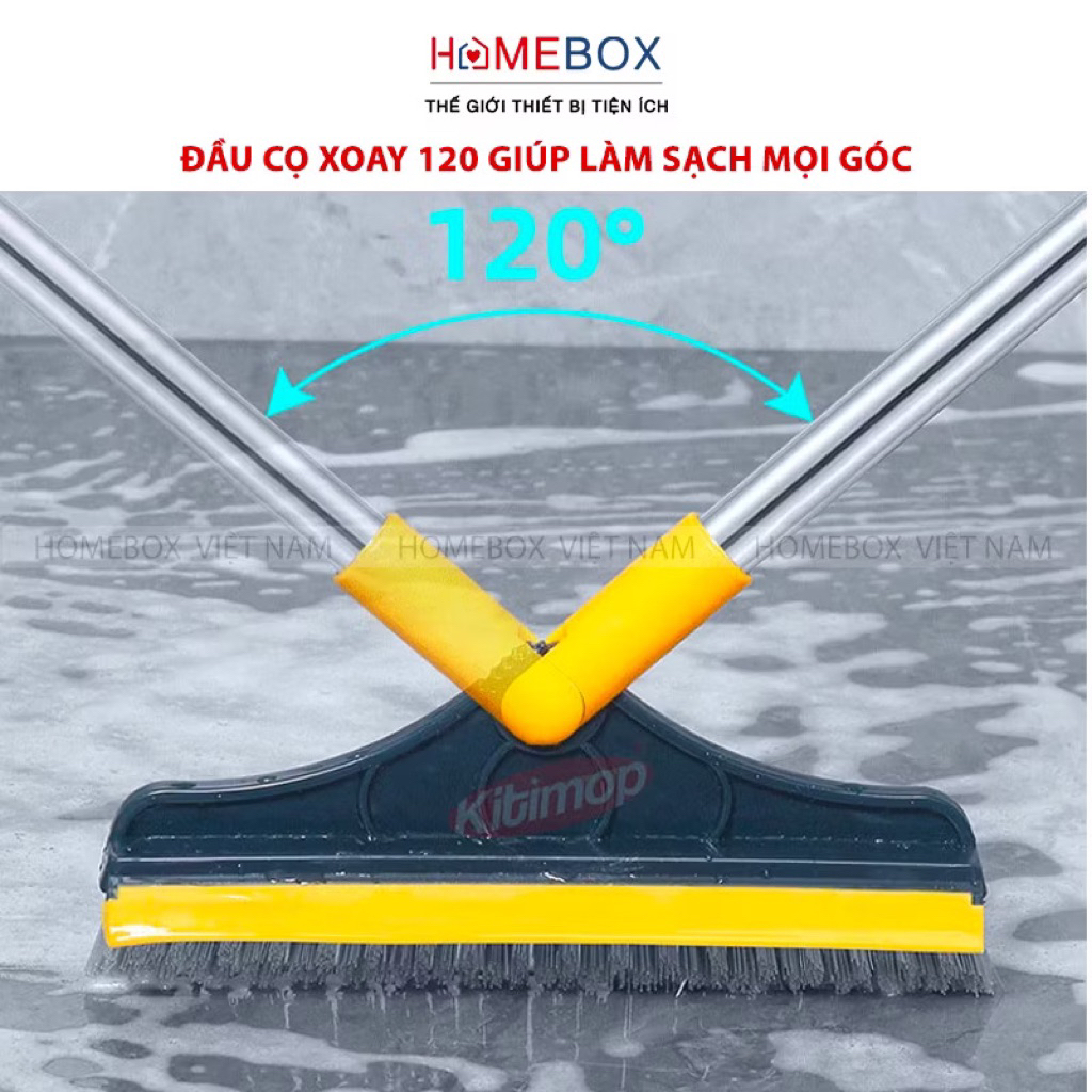 (Giảm giá 60%)3375 Cây chà sàn nhà tắm đa năng 2 trong 1, Chổi cọ sàn và gạt nước phòng tắm nhà vệ sinh lau kính tiện dụ