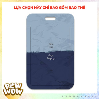 Bao Đựng Thẻ Nhân Viên Nhựa ABS Phong Cách Nhân Vật Hoạt Hình Biển Sâu Gradient Navy Minimal Blue Abstract