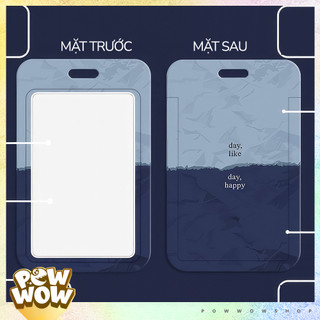 Bao Đựng Thẻ Nhân Viên Nhựa ABS Phong Cách Nhân Vật Hoạt Hình Biển Sâu Gradient Navy Minimal Blue Abstract