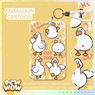 Bao Đựng Thẻ Nhân Viên Nhựa ABS Phong Cách Nhân Vật Hoạt Hình Vịt Trắng White Duck Cute Yellow