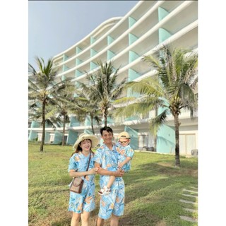 Áo di bien nu thoi trang he – chat lieu kate, khong nhan, không xù lông mẫu lá môn xanh