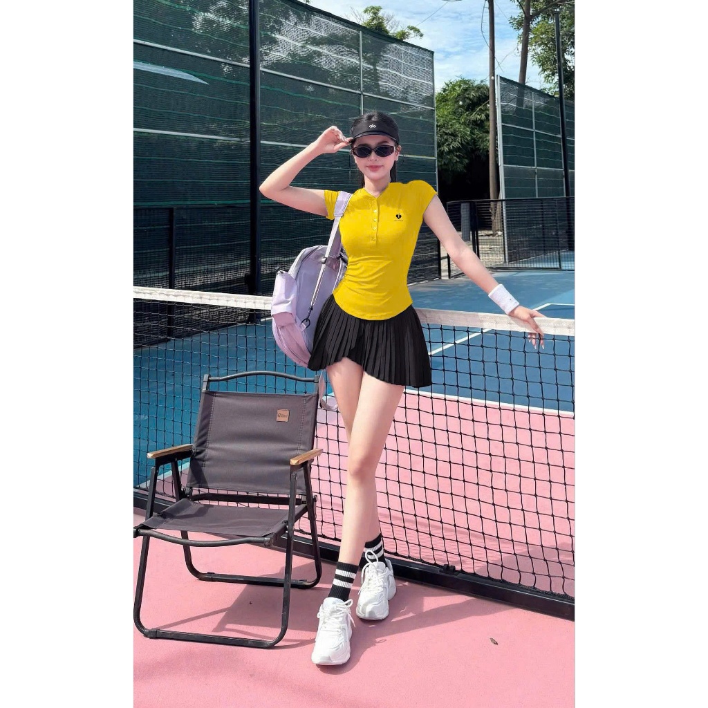 [PICKLEBALL] Bộ thể thao nữ, Áo váy Quảng Châu cao cấp chơi Pickleball Golf Tennis, cầu lông