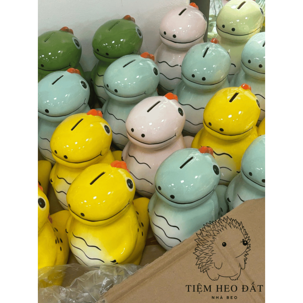 Heo Đất Khủng Long Siêu Cute – Gốm Bát Tràng Tiết Kiệm & Decor Ngộ Nghĩnh
