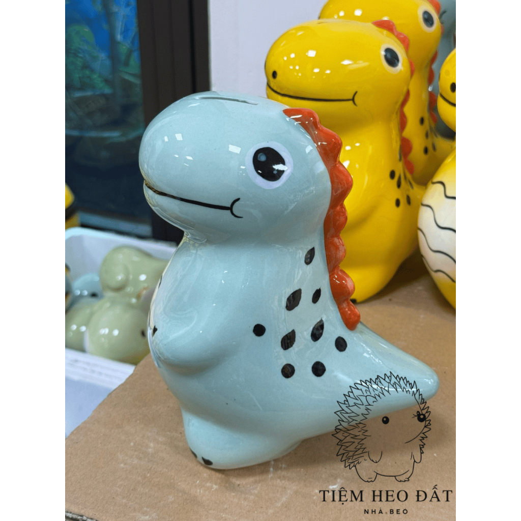 Heo Đất Khủng Long Siêu Cute – Gốm Bát Tràng Tiết Kiệm & Decor Ngộ Nghĩnh