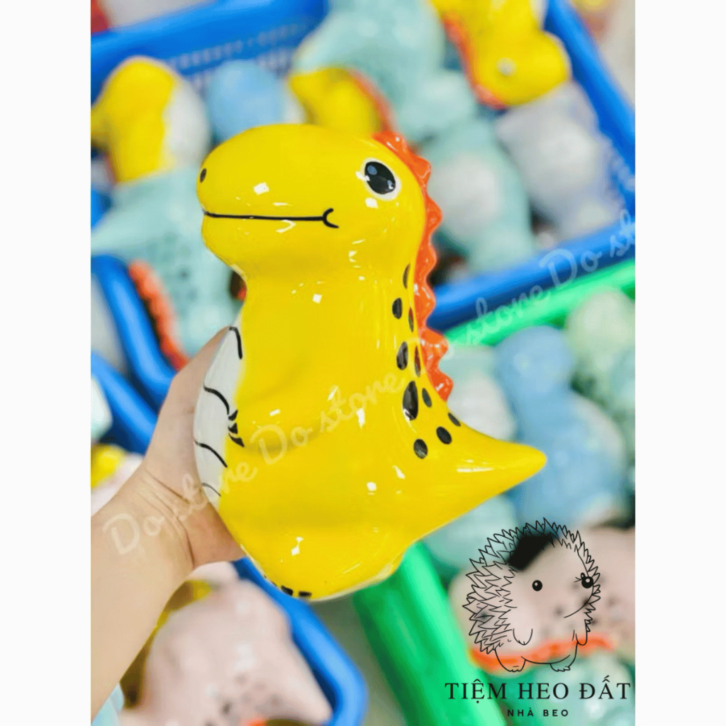 Heo Đất Khủng Long Siêu Cute – Gốm Bát Tràng Tiết Kiệm & Decor Ngộ Nghĩnh