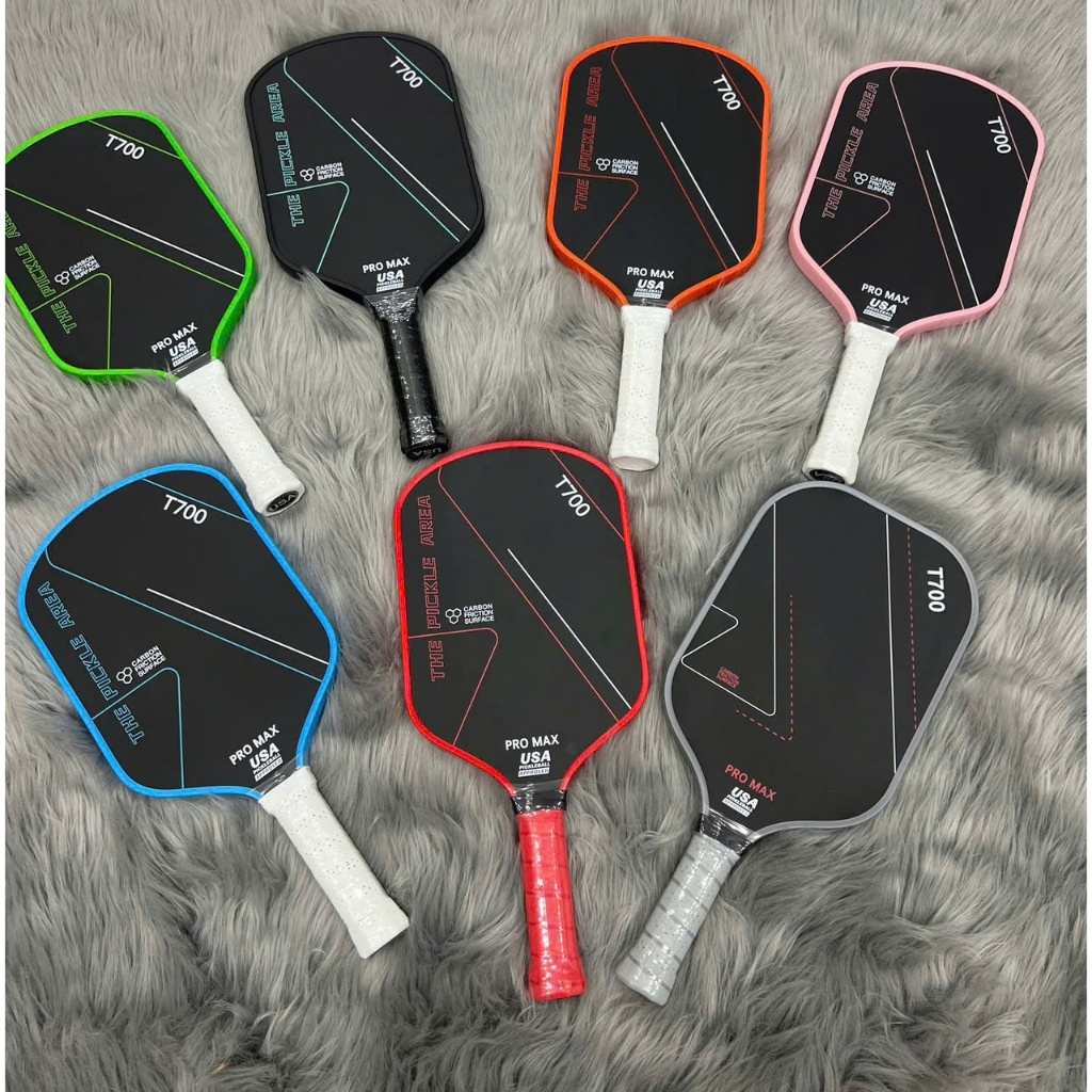 Vợt Pickleball ProMax bản nâng cấp carbon T700 Siêu Nhám, Kiểm soát tăng lực bóng tốt thiết kế 16mm