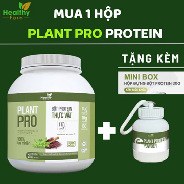 PLANT PRO Bột protein thực vật 1HỘP + HŨ MINI ĐỰNG bột Healthyfarm