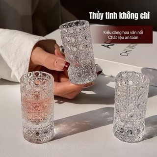 Bộ 6 ly thủy tinh 20ml họa tiết kim cương nổi bắt mắt chất liệu trong suốt bền đẹp dùng cho bàn tiệc