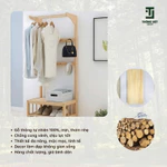 [CHỐNG MỐC] Giá Gỗ Treo Quần Áo, Kệ Gỗ Kèm Kệ Để Giày Dép Decor, Kệ Treo Đồ Trang Trí Phòng Ngủ Phòng Khách TV-K002 — ảnh 2