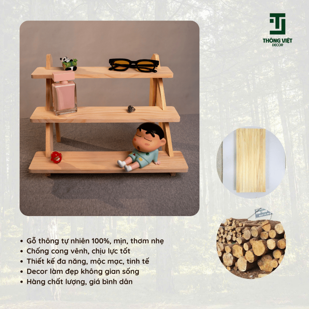[TV-D013]Kệ Gỗ Mini Để Đồ Đa Năng 3-4 Tầng, Giá Trưng Bày Đồ Decor Trang Trí Bàn Học Nhỏ Gọn