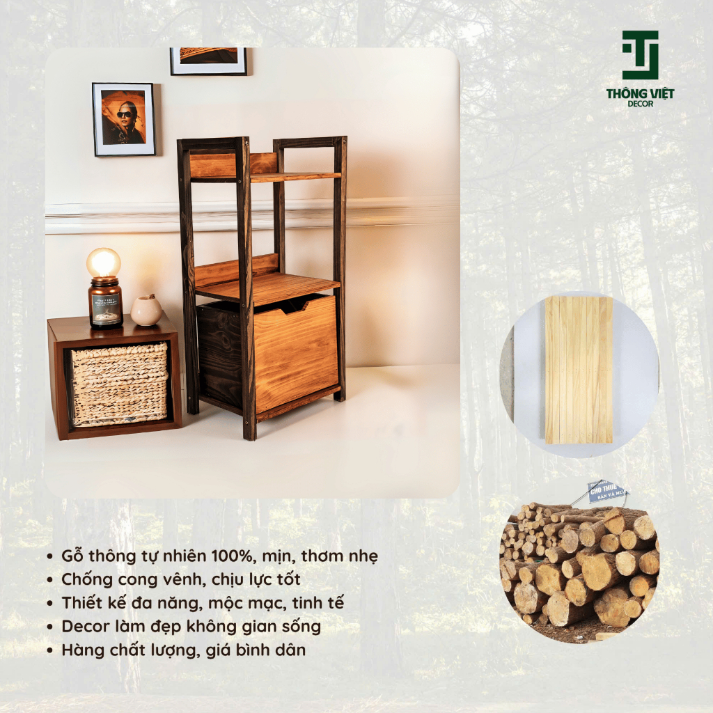 [CHỐNG MỐC] Kệ Gỗ Trang Trí Kiêm Tủ Đa Năng Đựng Sách Lọ Hoa Đồ Để Tài Liệu Decor Phòng Khách Phòng Ngủ - [TV-D005]