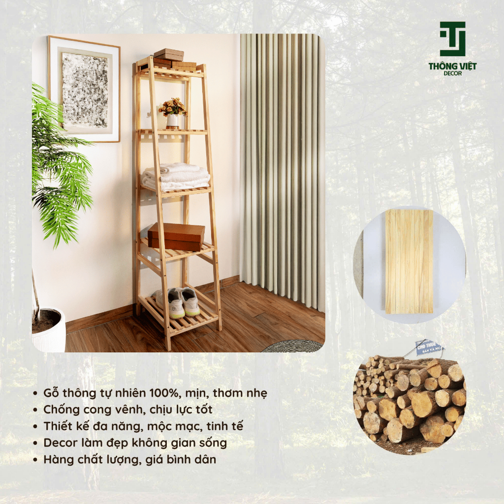 [TV-K003]Kệ Treo Quần Áo Vát Gỗ Tự Nhiên Hàn Quốc Size Nhỏ, Giá Để Giày Túi Xách Trang Trí Decor Phòng