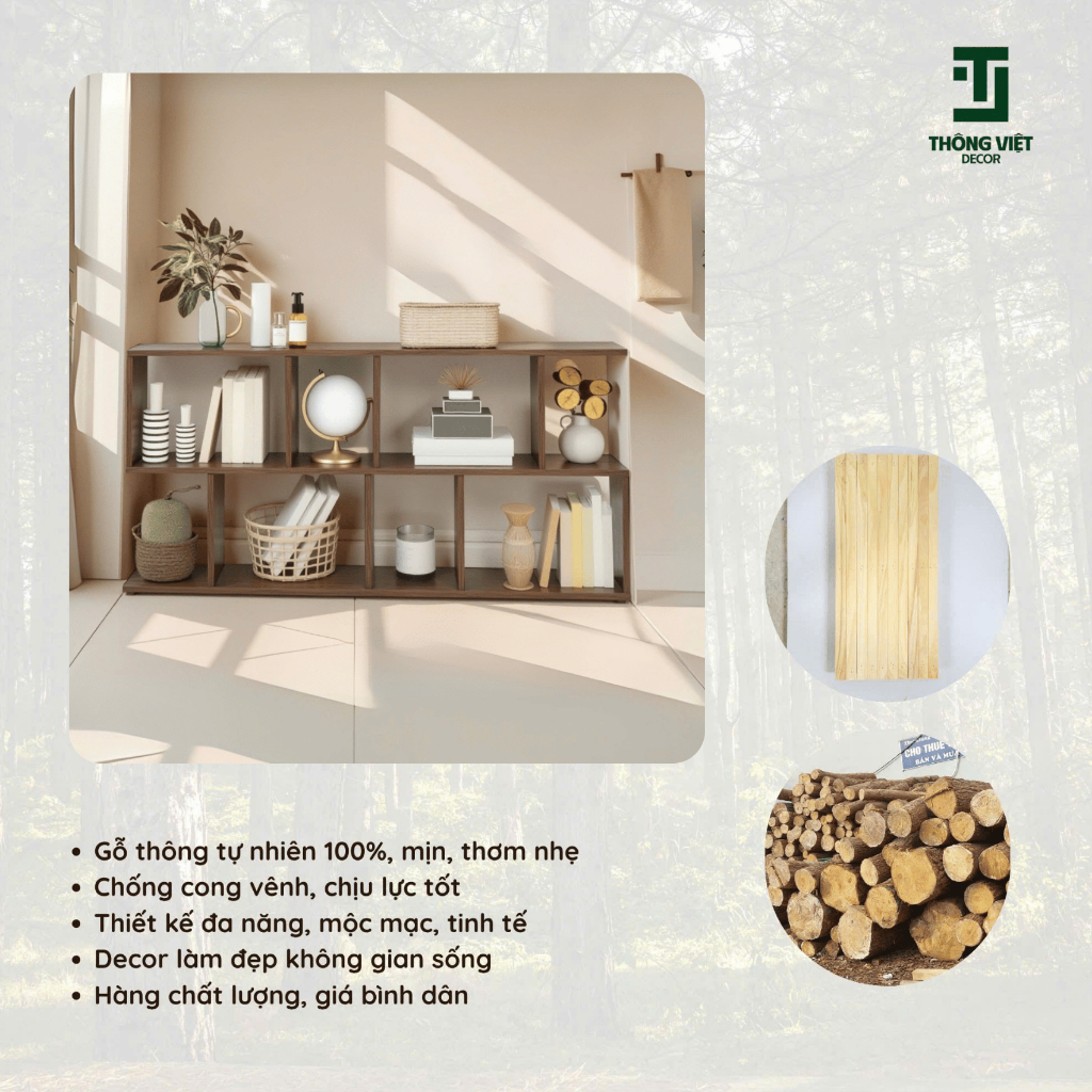 [TV-D001]Kệ Gỗ Decor Đa Năng, Tap Đầu Giường Sofa Bền Đẹp Trưng Bày Sách Lọ Hoa Trang Trí Phòng Ngủ