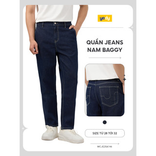 Quần jeans nam baggy raw denim YODY co giãn nhẹ thấm hút tốt MCJE25A146