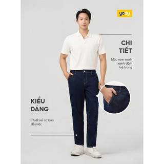 Quần jeans nam baggy raw denim YODY co giãn nhẹ thấm hút tốt MCJE25A146