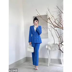 Set: áo vest + quần culottes ống rộng 4 màu sành điệu A1948