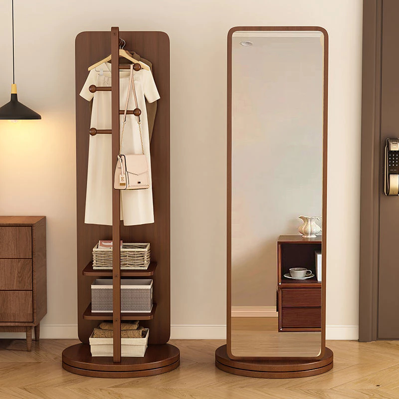 Product image Gương toàn thân, gương sàn, giá treo quần áo gia đình tích hợp gương trang điểm, gương có thể xoay và di chuyển 1