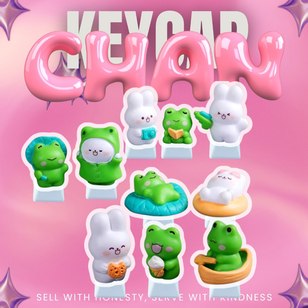 Keycap FOG RABBIT ếch và thỏ đáng yêu Nút Bàn Phím Cơ Phím Lẻ | Shopee ...