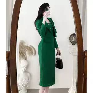 Set dạ; áo 2 dây cổ vuông 2 màu xanh - đỏ A2290