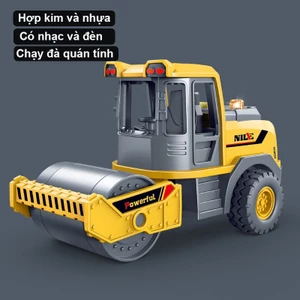 Đồ chơi mô hình xe lu có nhạc và đèn bằng hợp kim và nhựa, chạy đà quán tính, tỷ lệ 1:32