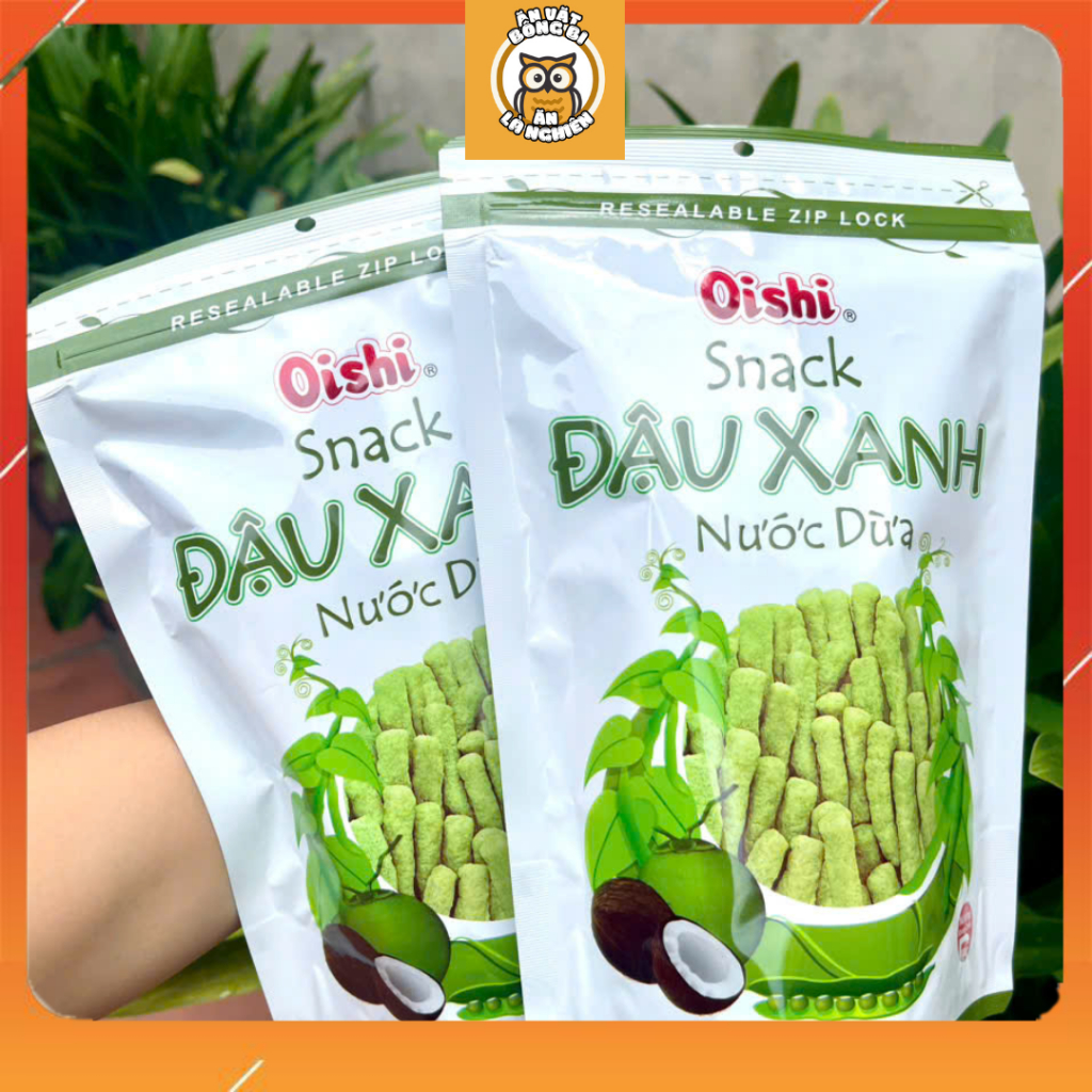 Combo 5 gói lớn 65gr Snack Oishi Đậu Xanh Nước Cốt Dừa - Phiên Bản Túi ...
