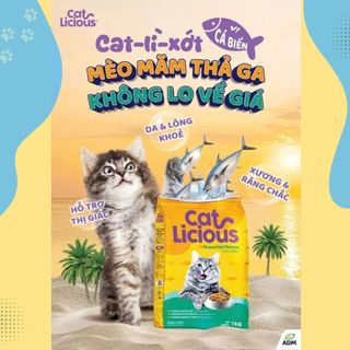 Hạt Cho Mèo Trưởng Thành Cat Licious ( Combo 5kg ) Vị Cá Biển  ( Luco Paw Petshop )