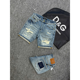 Quần Short Jean Nam 2 màu Xanh Nhạt và đậm Rách Gối – Chất Denim Cao Cấp, Form Regular Fit Cá Tính