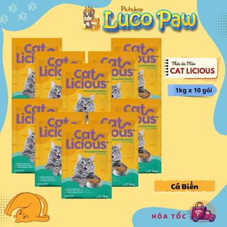Hạt Cho Mèo Trưởng Thành Cat Licious ( Combo 10kg ) Vị Cá Biển  ( Luco Paw Petshop )