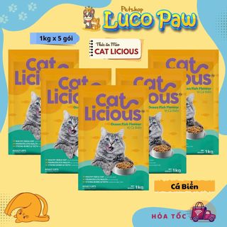 Hạt Cho Mèo Trưởng Thành Cat Licious ( Combo 5kg ) Vị Cá Biển  ( Luco Paw Petshop )