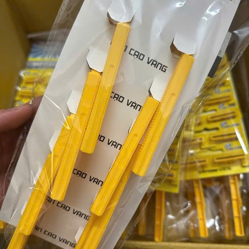 Set 12 bàn cạo vàng du lịch tiện lợi, bàn cạo râu lưỡi kép