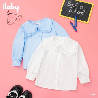 Set đồ đi học bé gái ILABY HCM áo sơ mi dài tay và chân váy xếp ly kèm nơ cho bé gái [1949 2558]