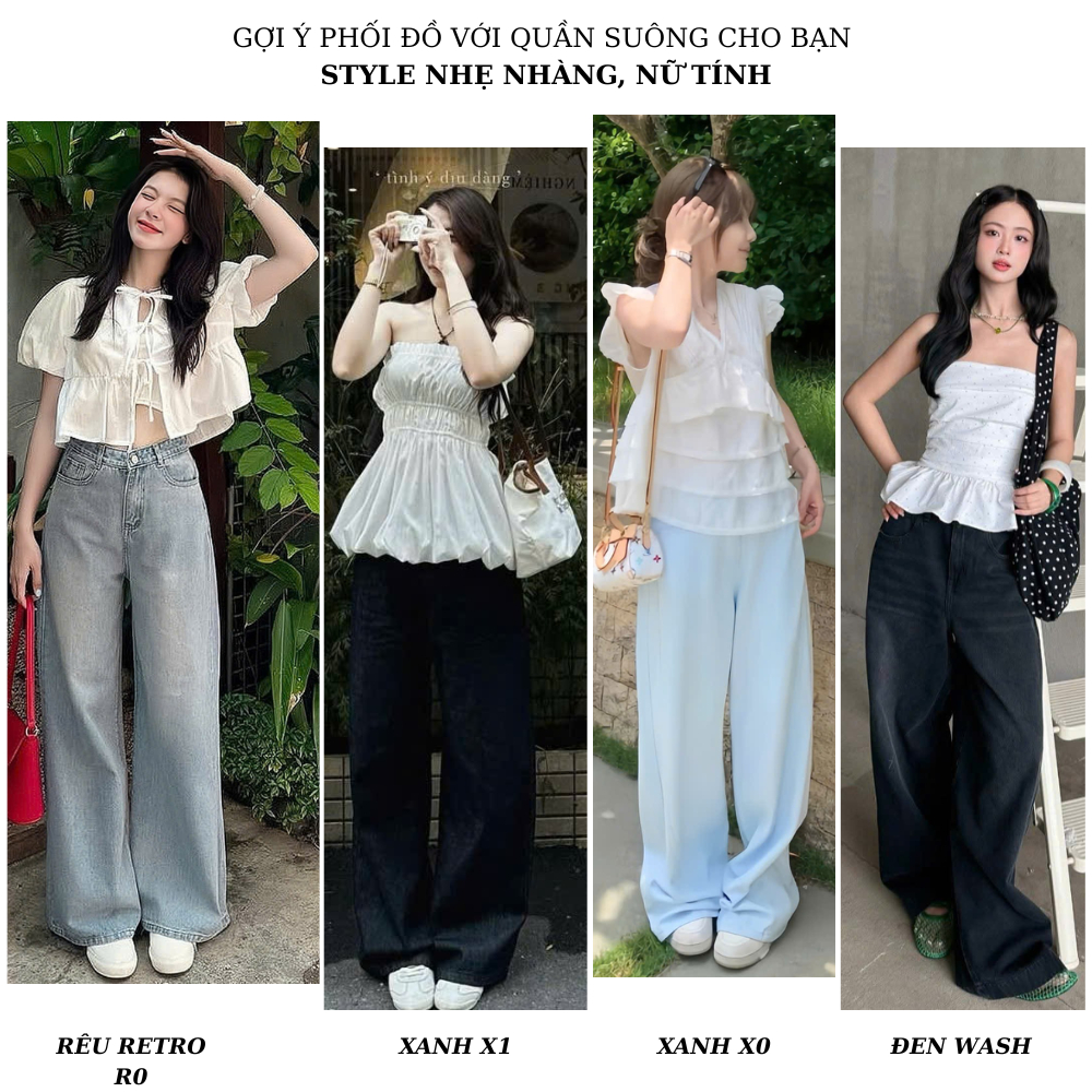 Quần Jean Nữ Ống Suông Rộng Wash RETRO Chất Vải Dày Dặn Màu Đen Trầm GRIND SMOKE V.1 Ulzzang Hàn Quốc 2023 | BigBuy360 - bigbuy360.vn