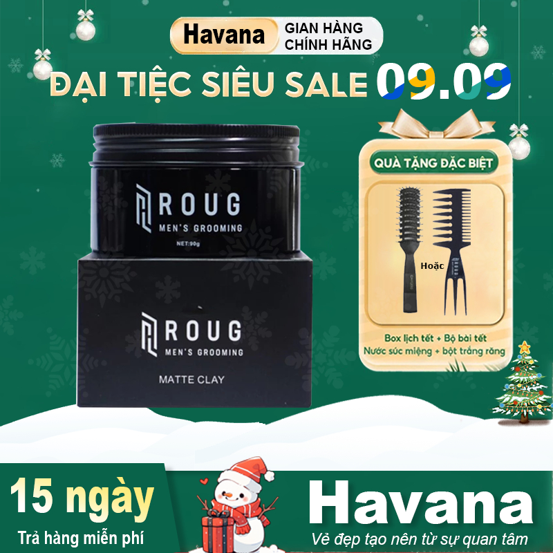 Sáp vuốt tóc ROUG Matte Clay cho tóc mỏng | Sáp Roug đen Singapore giữ ...