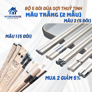 Bộ 5 đôi đũa hợp kim sợi thuỷ tinh kháng khuẩn không nấm mốc chịu được nhiệt độ cao hiện đại sang trọng