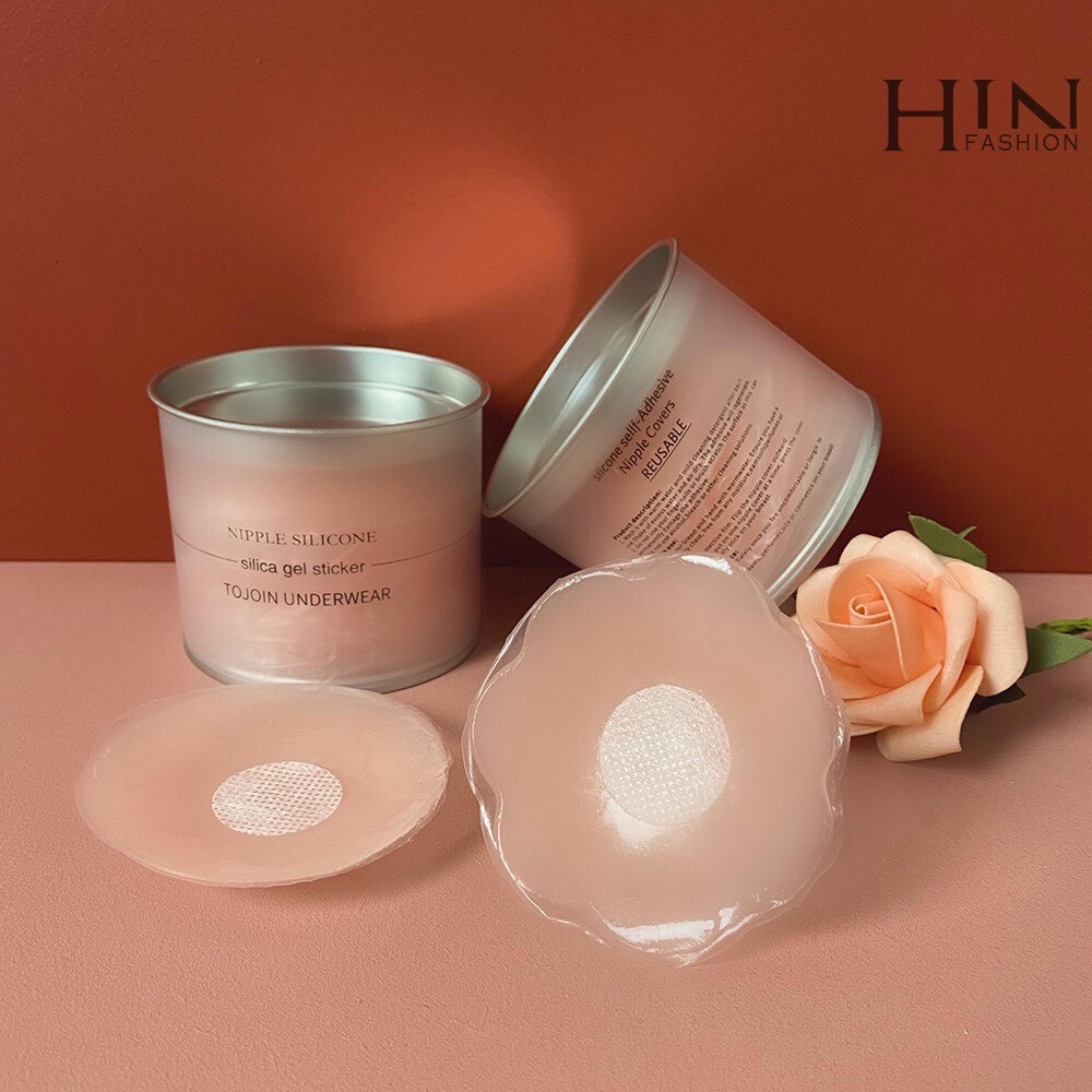 Miếng dán ngực silicon siêu dính chống lộ , Miếng dán ti sử dụng nhiều lần hộp 10 miếng LANIXA H02