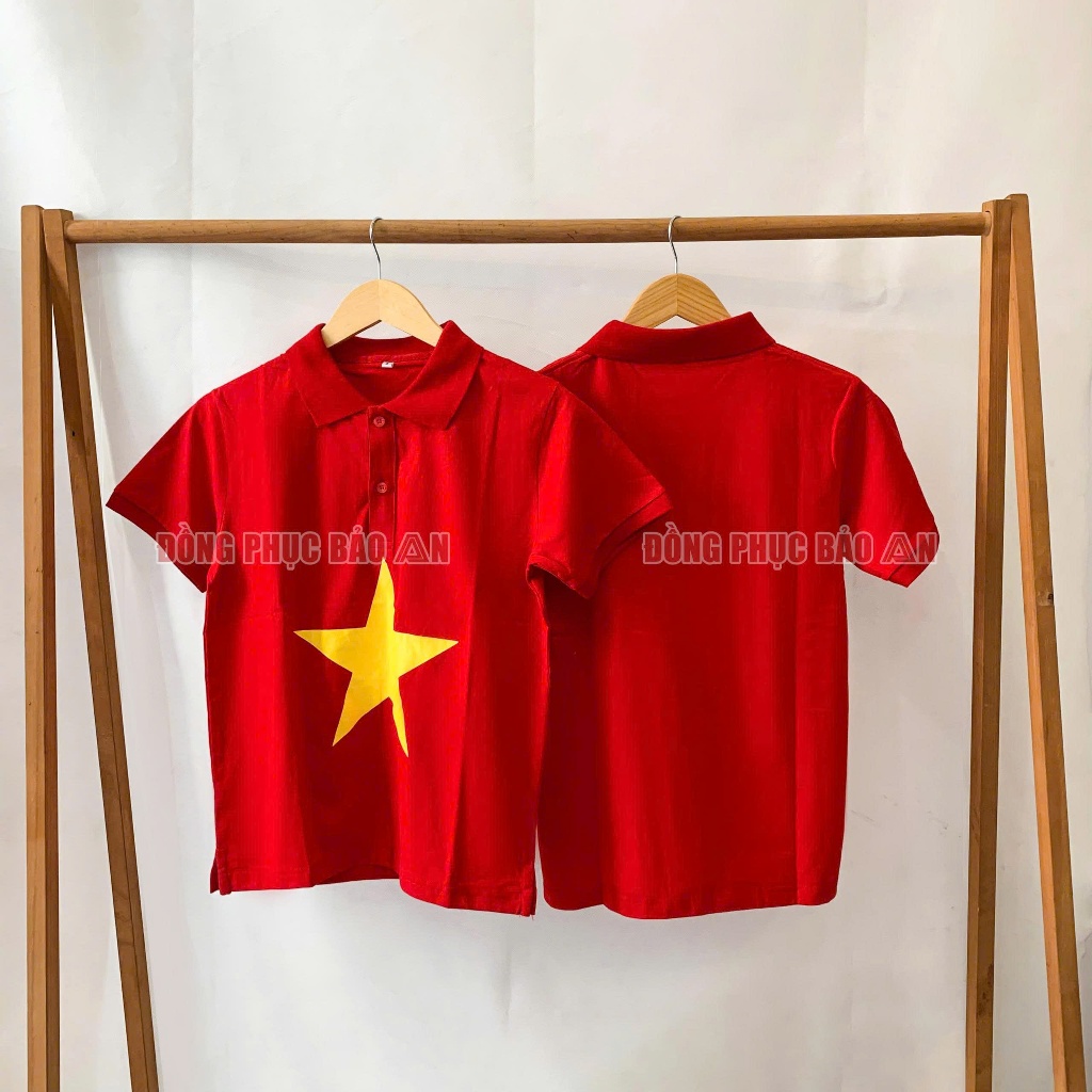 Áo Polo Cờ Nam Nữ Vải Cá Sấu Thoáng Mát, Form Đẹp, Dễ Phối Đồ – Mặc Sự Kiện, Thể Thao