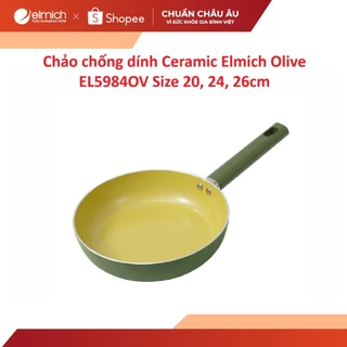 Chảo chống dính Ceramic Elmich Olive EL5984OV Size 20, 24, 26cm