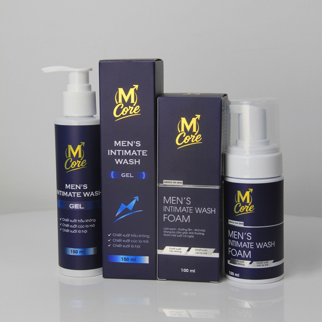 Dung dịch vệ sinh nam M Core Men's Intimate Wash Combo Gel 150ml & Foam 100 ml - làm sạch, khử mùi