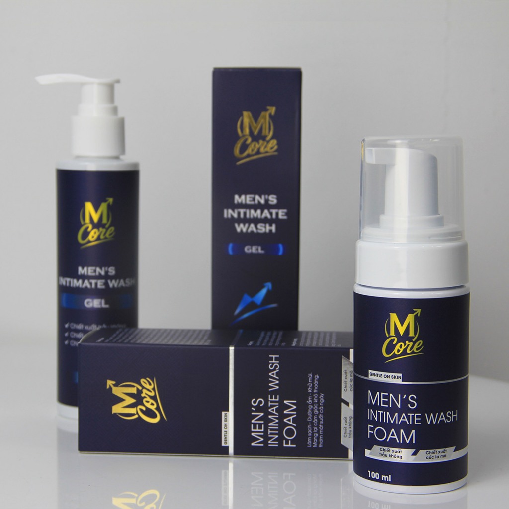 Dung dịch vệ sinh nam M Core Men's Intimate Wash Combo Gel 150ml & Foam 100 ml - làm sạch, khử mùi