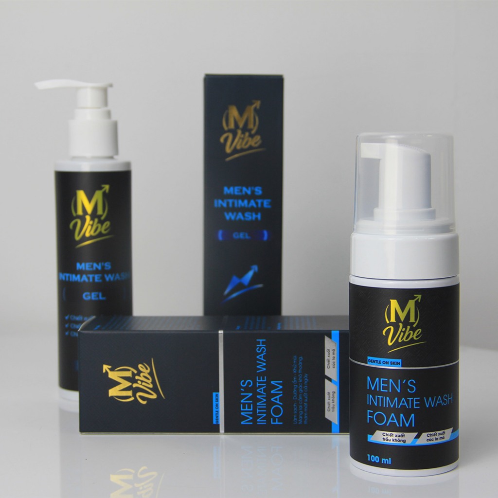 [Combo 2 chai] Dung dịch vệ sinh nam M Vibe Men's Intimate Wash Gel & Foam làm sạch dịu nhẹ, khử mùi