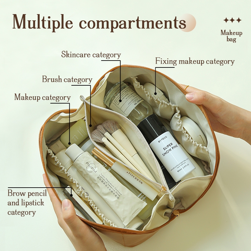 Túi đựng mỹ phẩm du lịch Deli chất liệu da chống thấm nước túi đựng đồ trang điểm đồ cá nhân tiện lợi nhỏ gọn