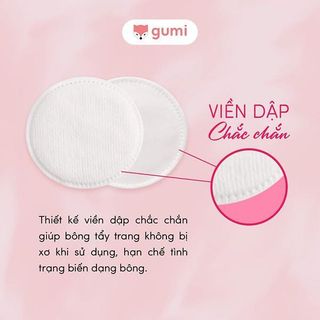Bông tẩy trang 100% cotton Miju - Dập viền chắc chắn - Không xơ bông - CÔ THƯ MARKET